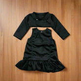 Long Sleeves Shrug Peplum Top 2 Piece Velvet Dress